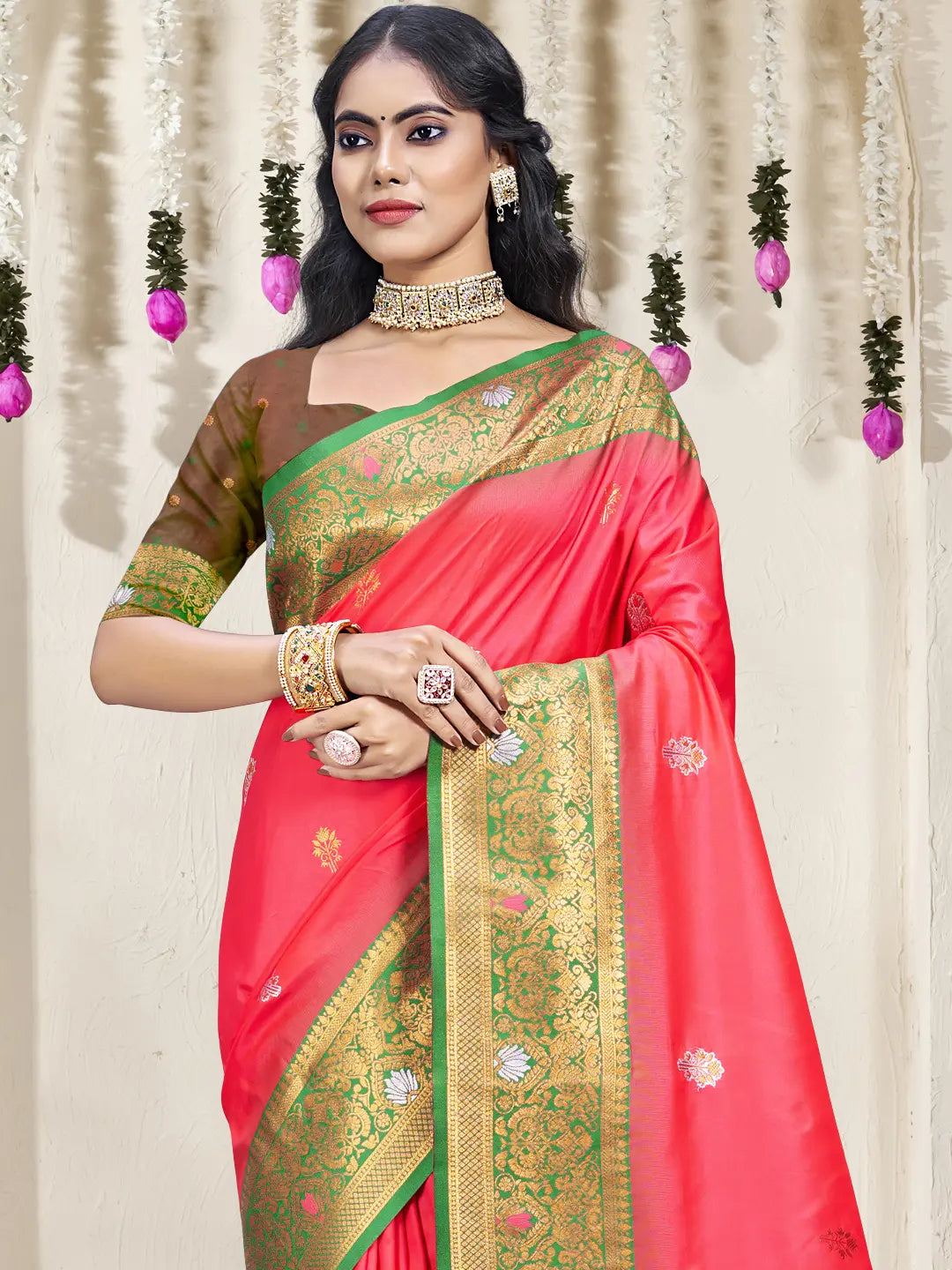 Pink Silk Saree