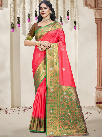 Pink Silk Saree