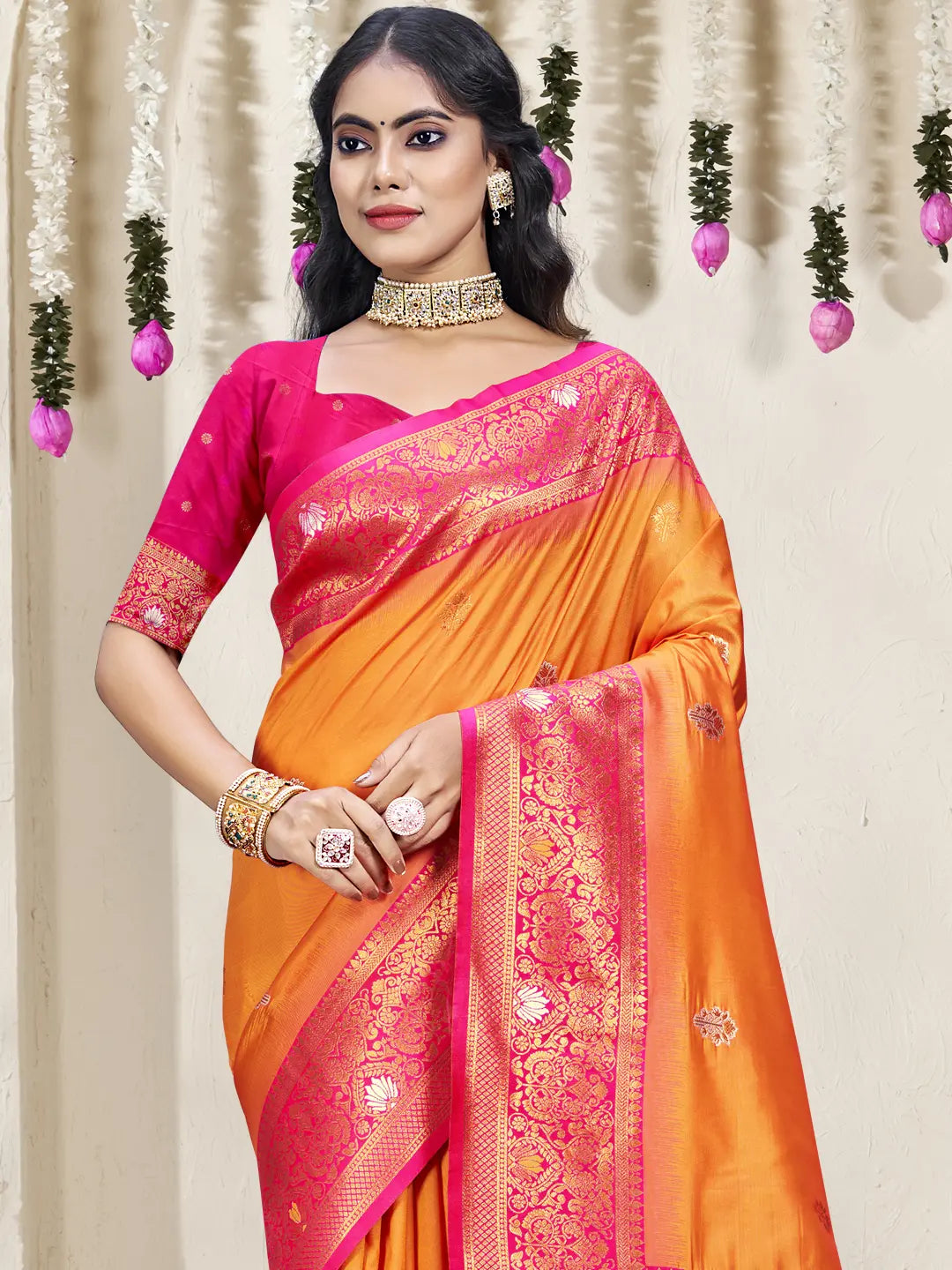 Orange Silk Saree