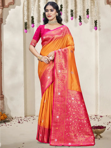 Orange Silk Saree