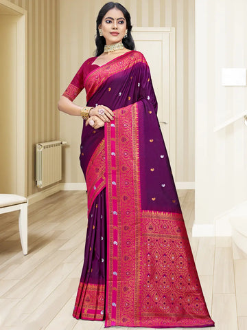 Wine Silk Saree