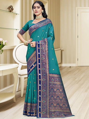 Sky Blue Silk Saree