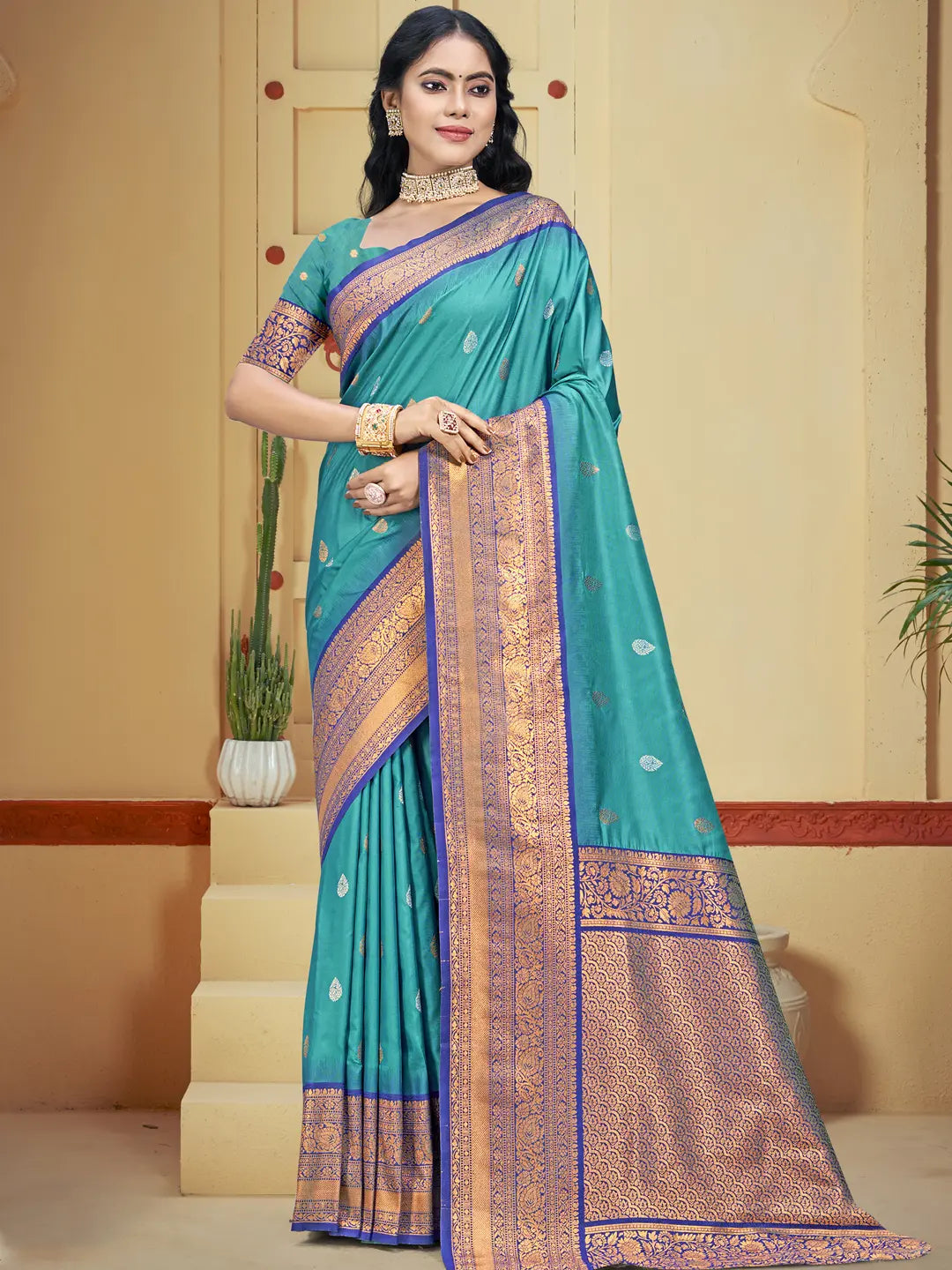 Sky Blue Silk Saree