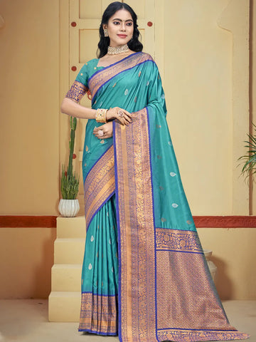 Sky Blue Silk Saree