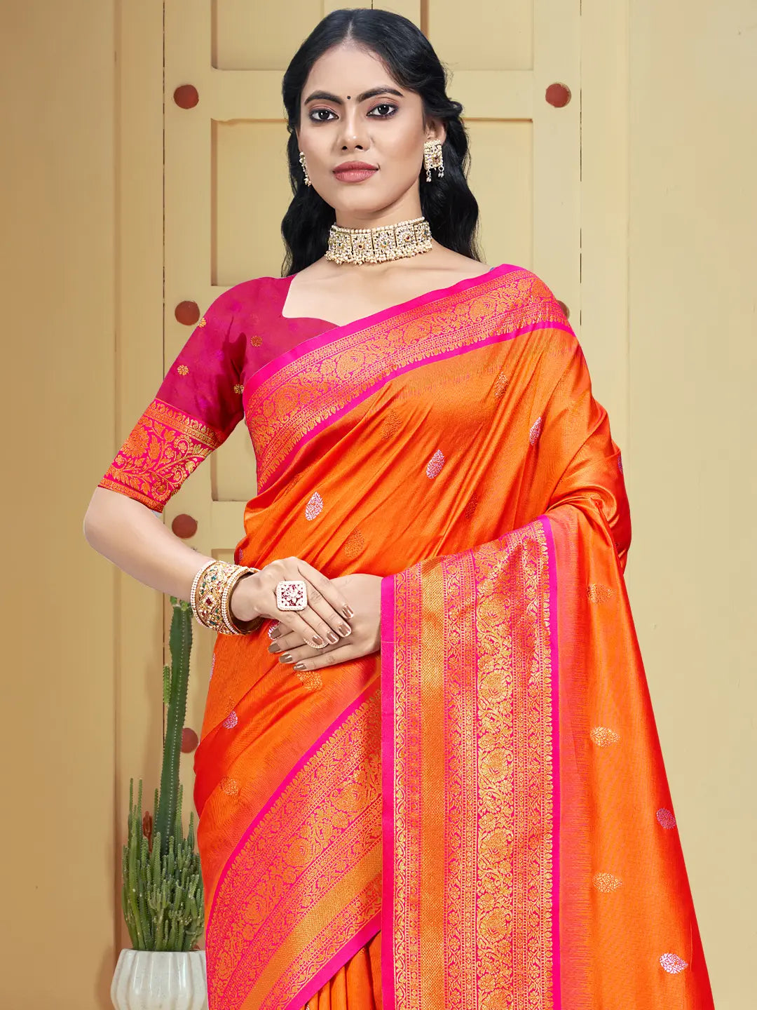 Orange Silk Saree