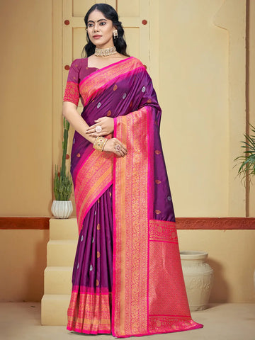 Wine Silk Saree