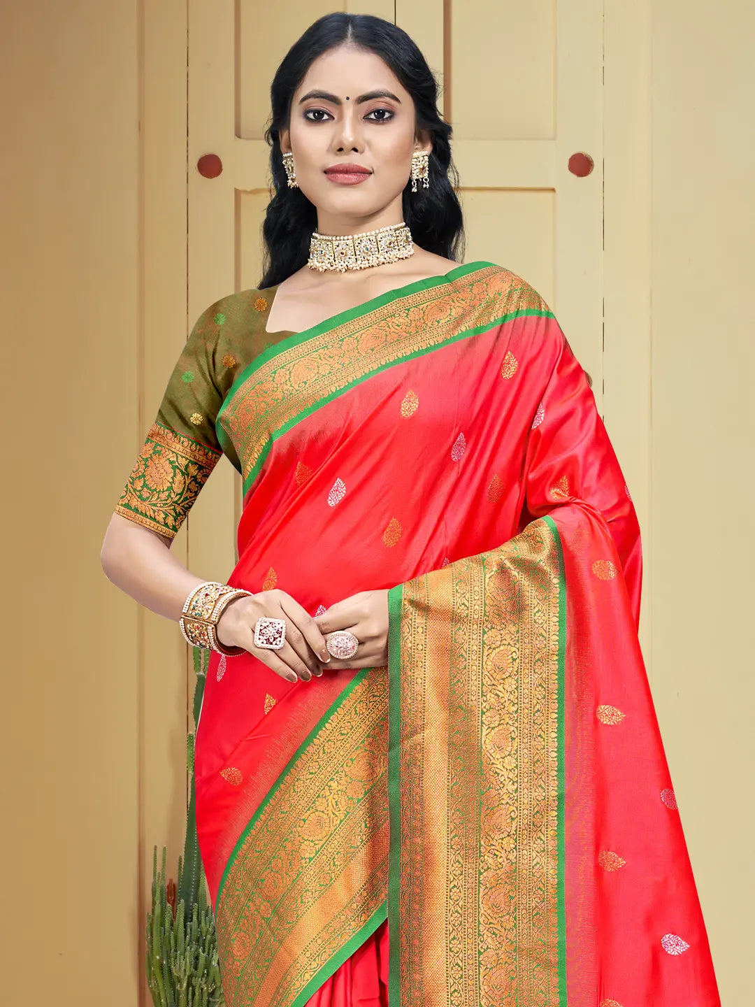 Dark Pink Silk Saree