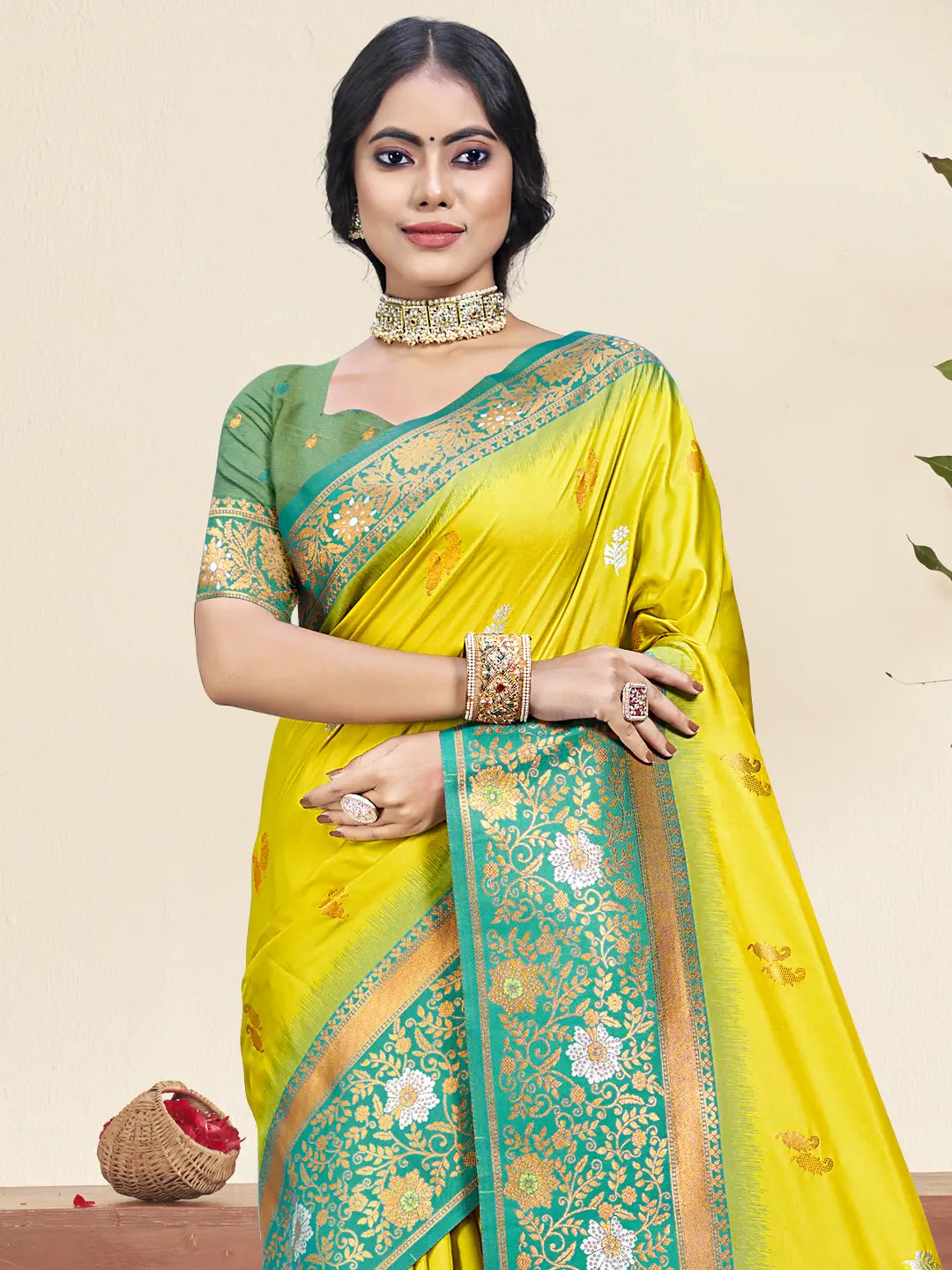 Yellow Silk Saree