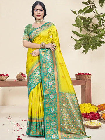 Yellow Silk Saree