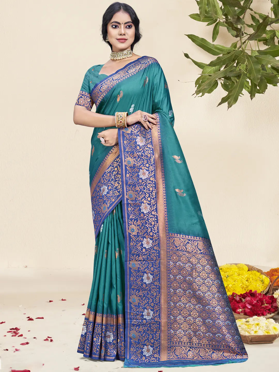 Sky Blue Silk Saree