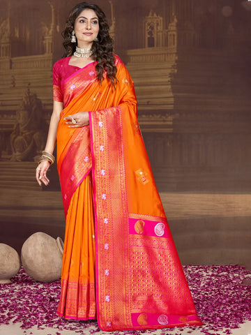 Orange Silk Saree