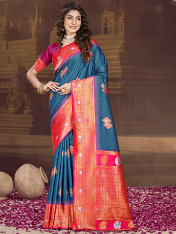 Blue Silk Saree