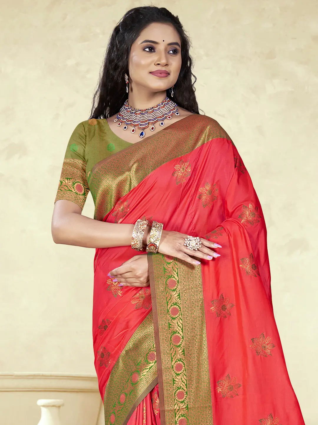 Magenta Pink Silk Saree