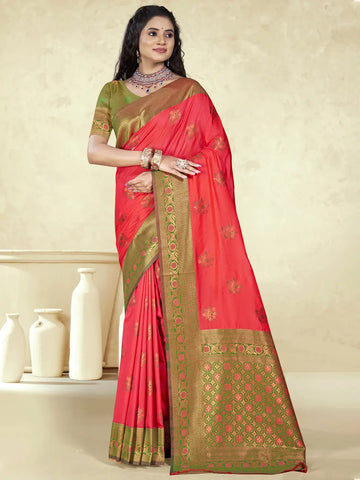 Magenta Pink Silk Saree