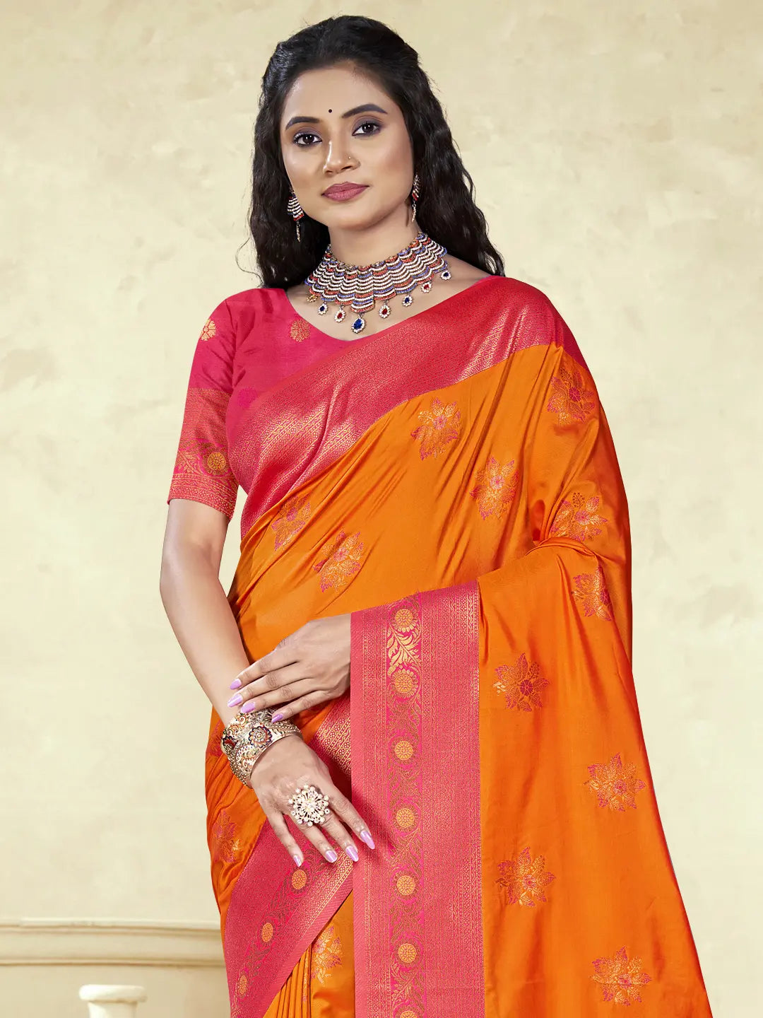 Orange Silk Saree