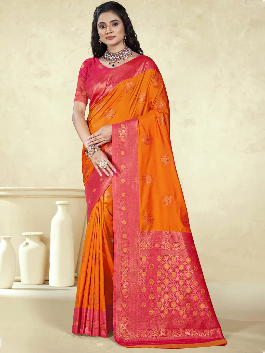 Orange Silk Saree