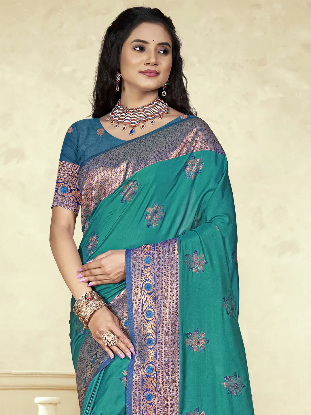 Sky Blue Silk Saree