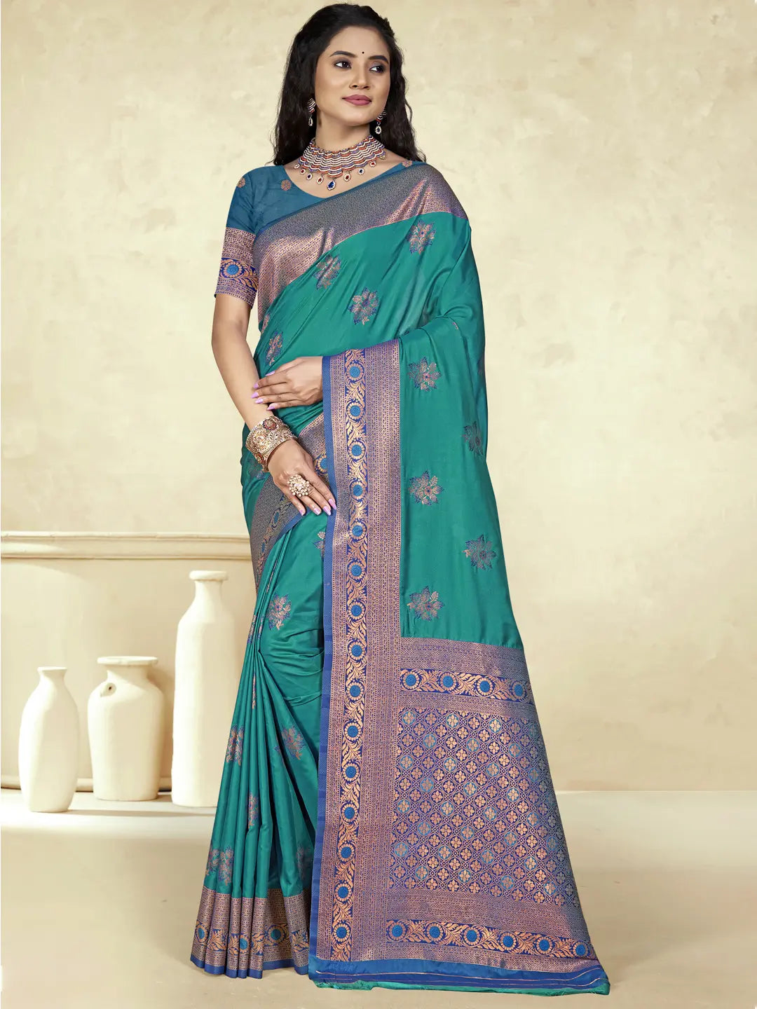 Sky Blue Silk Saree