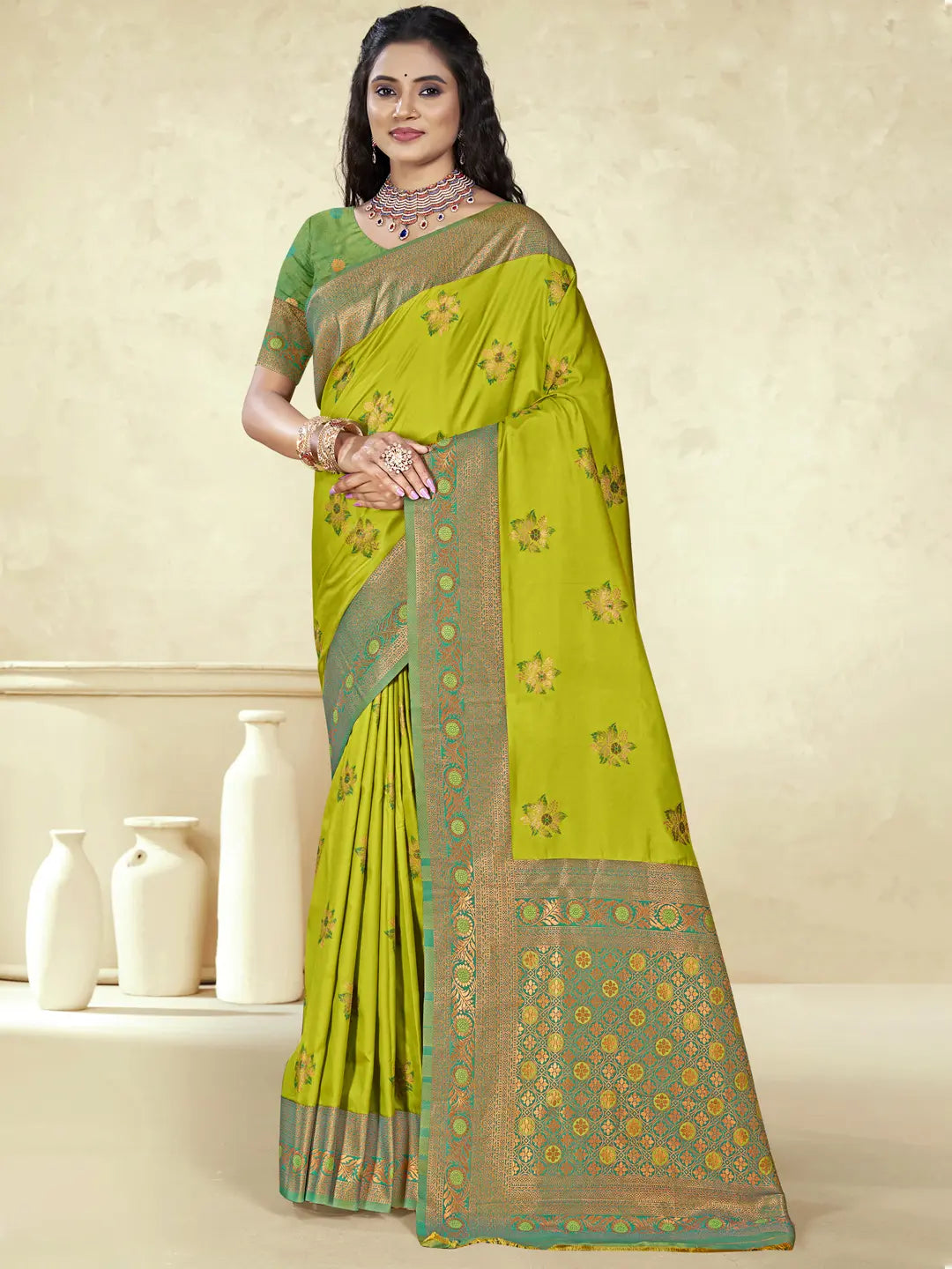 Sea Green Silk Saree