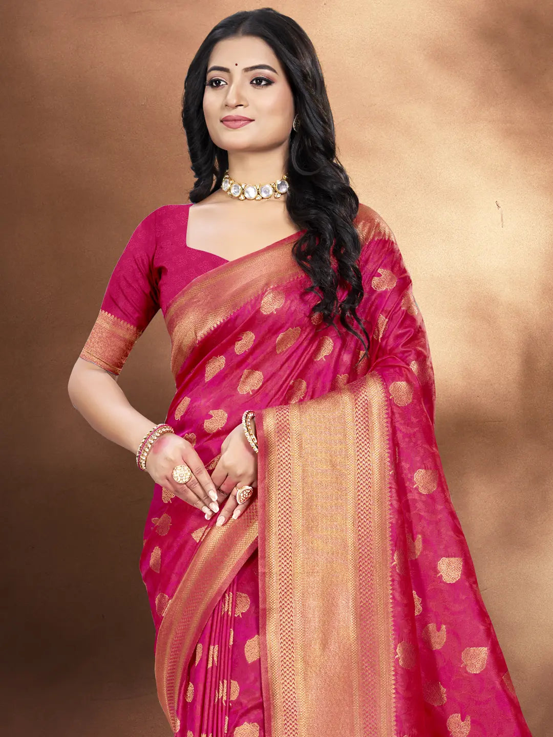 Magenta Pink Silk Saree