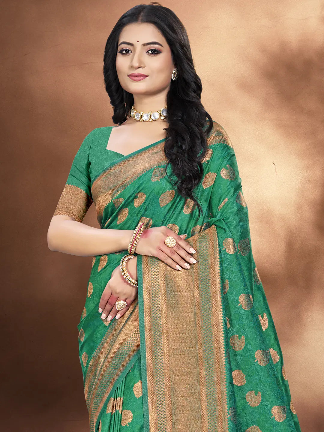 Rama Green Silk Saree