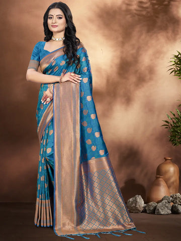 Sky Blue Silk Saree