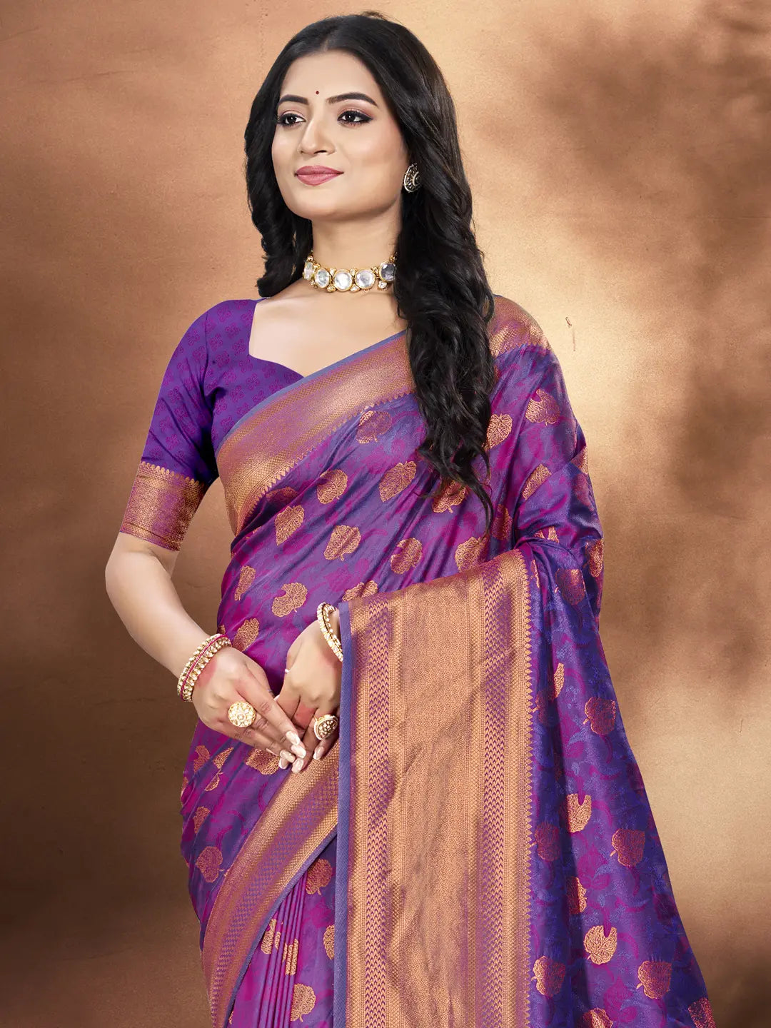 Purple Silk Saree