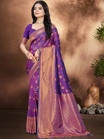 Purple Silk Saree