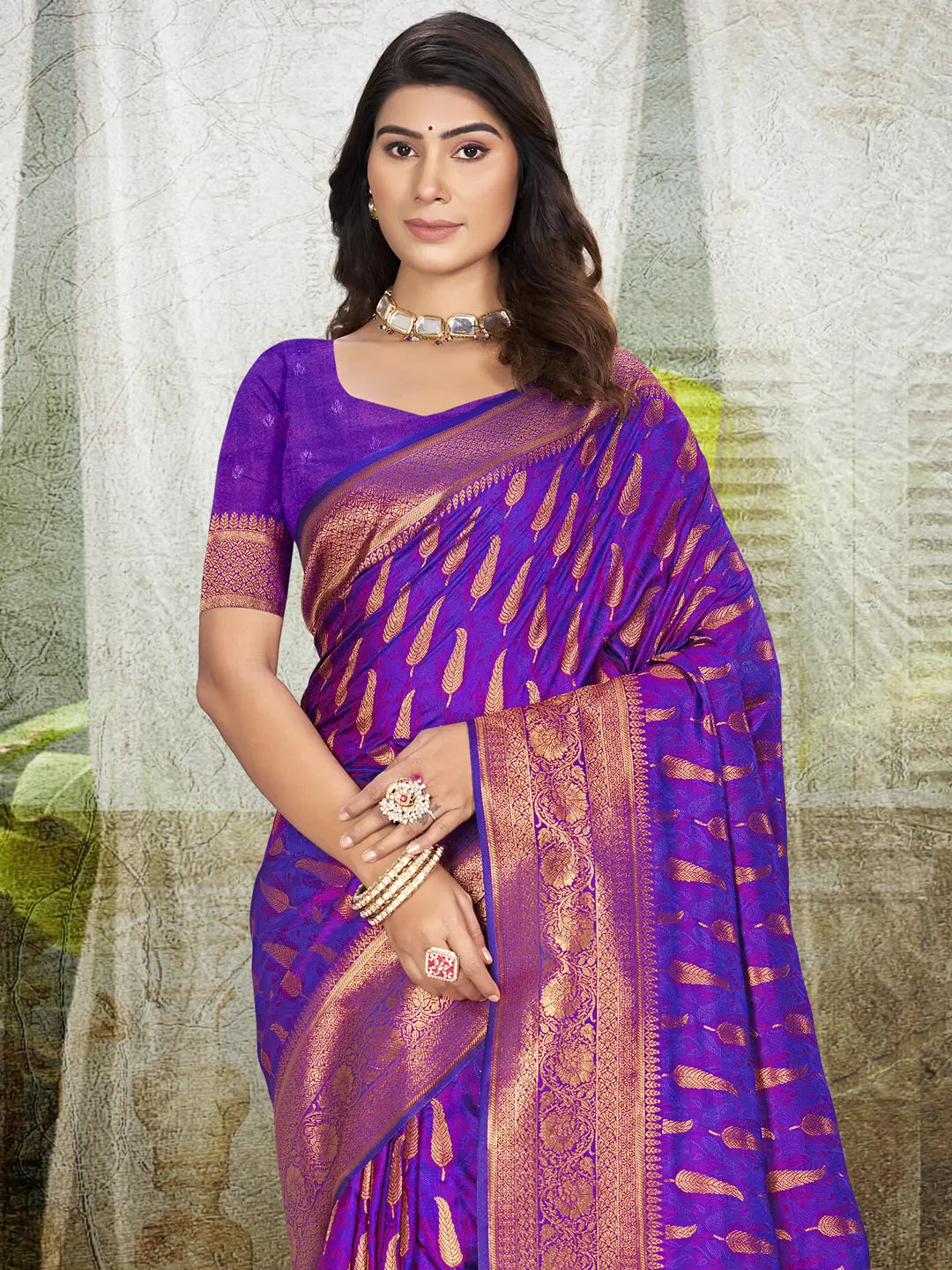 Purple Silk Saree