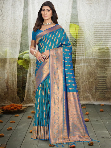 Sky Blue Silk Saree