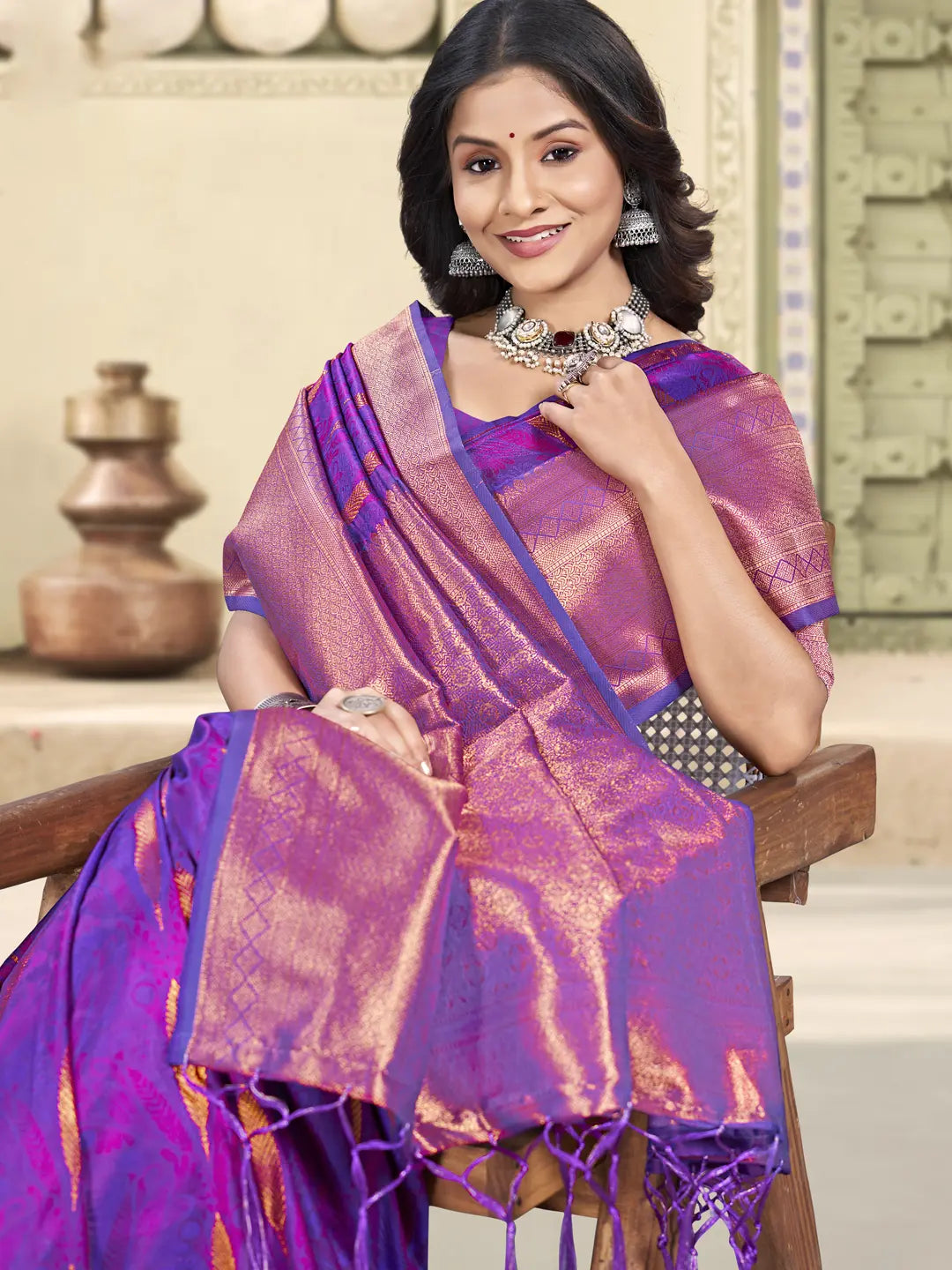 Purple Silk Saree