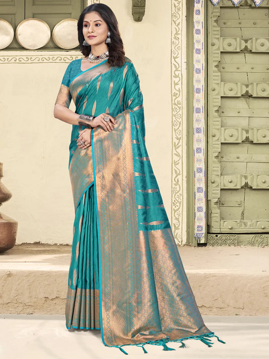 Sky Blue Silk Saree