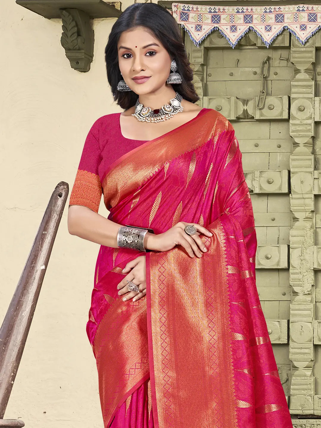 Pink Silk Saree