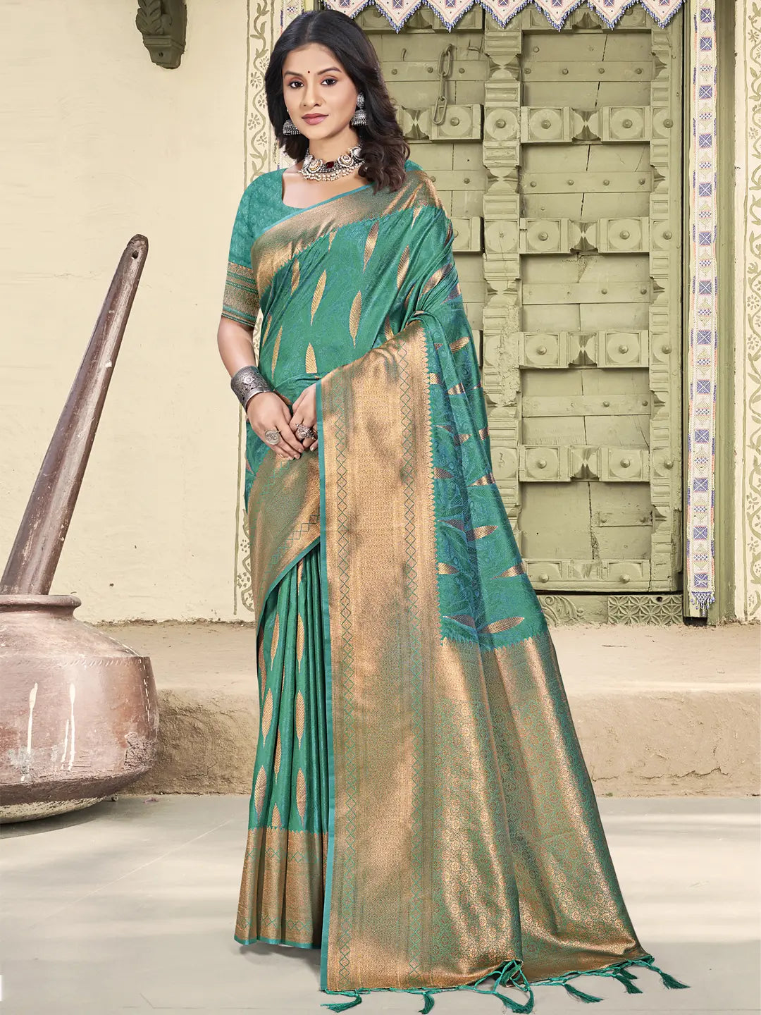 Sea Green Silk Saree