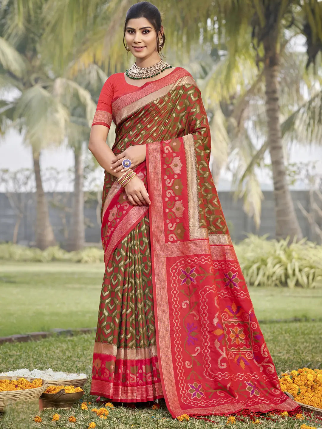 Pink Silk Saree