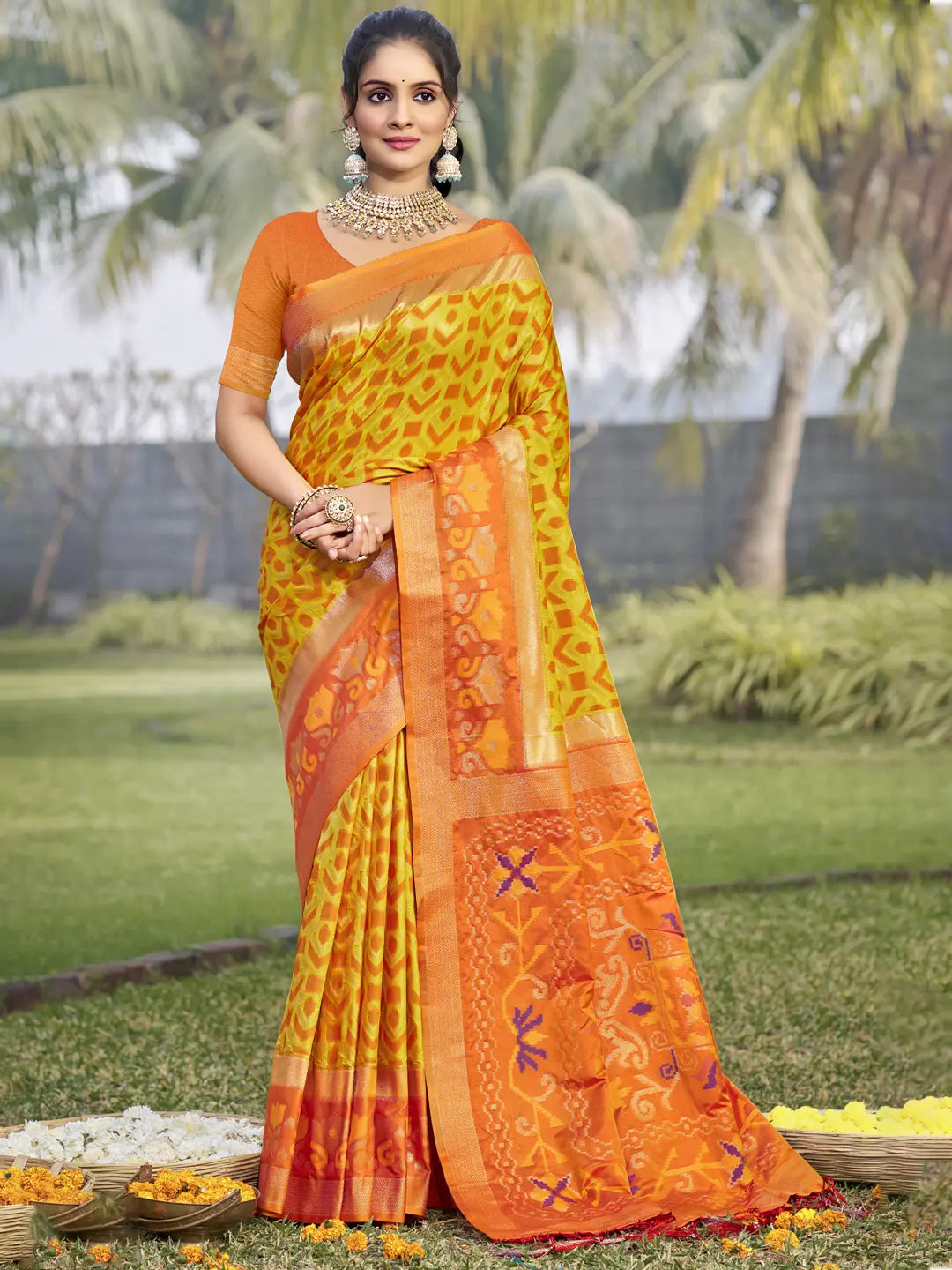 Yellow Silk Saree