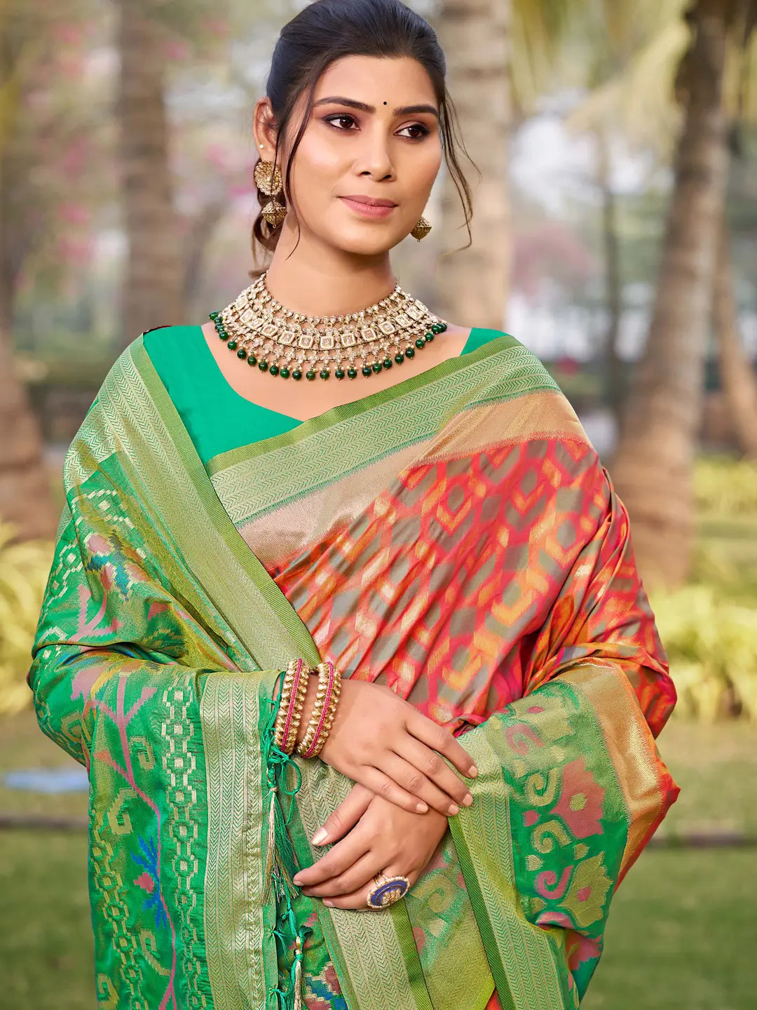 Peach Silk Saree