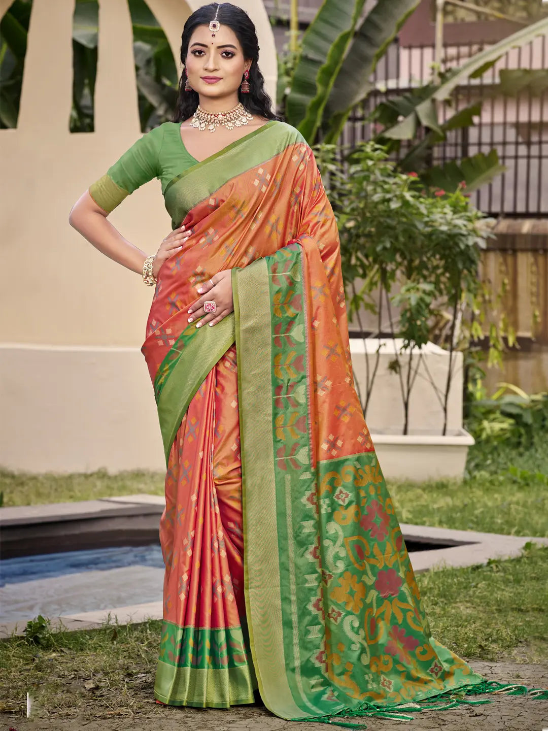 Orange Silk Saree