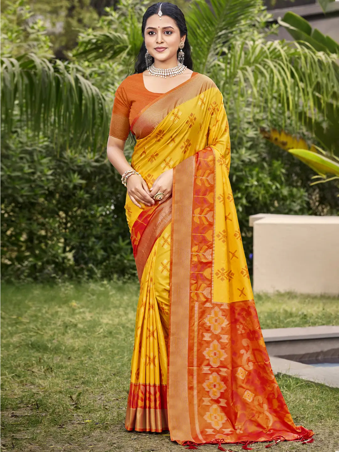 Yellow Silk Saree