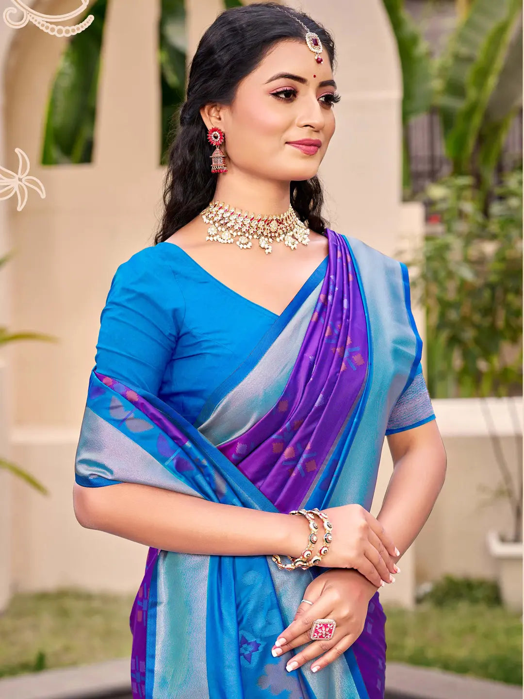 Violet Silk Saree