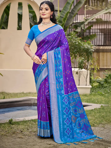 Violet Silk Saree