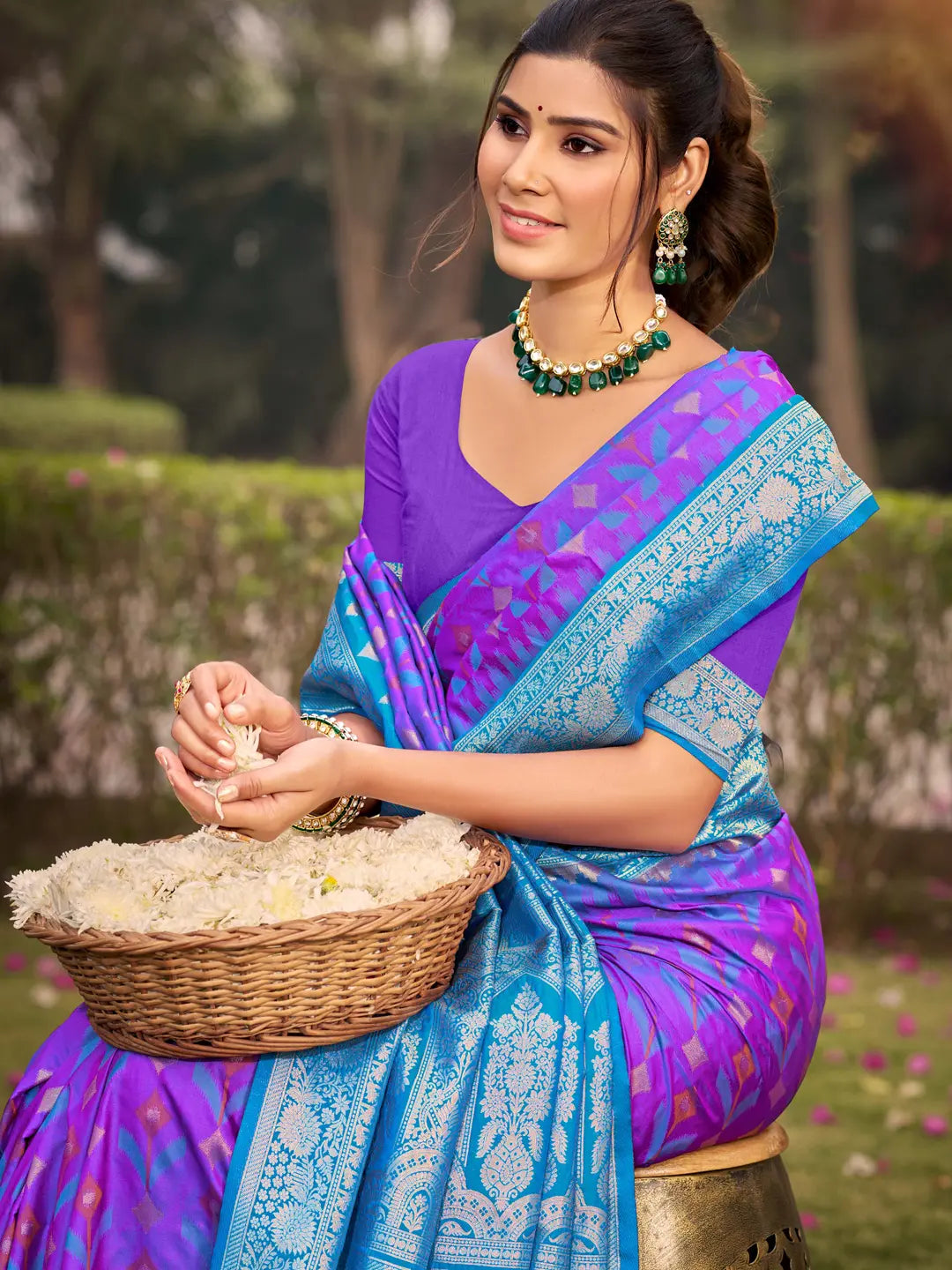 Purple Silk Saree