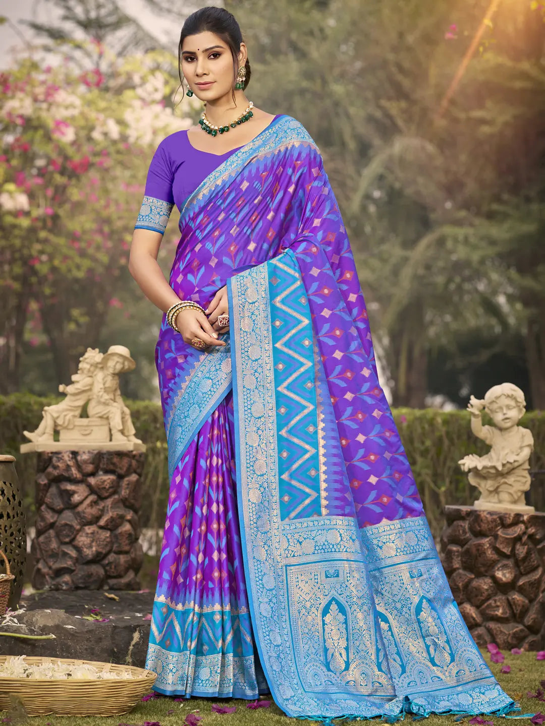 Purple Silk Saree