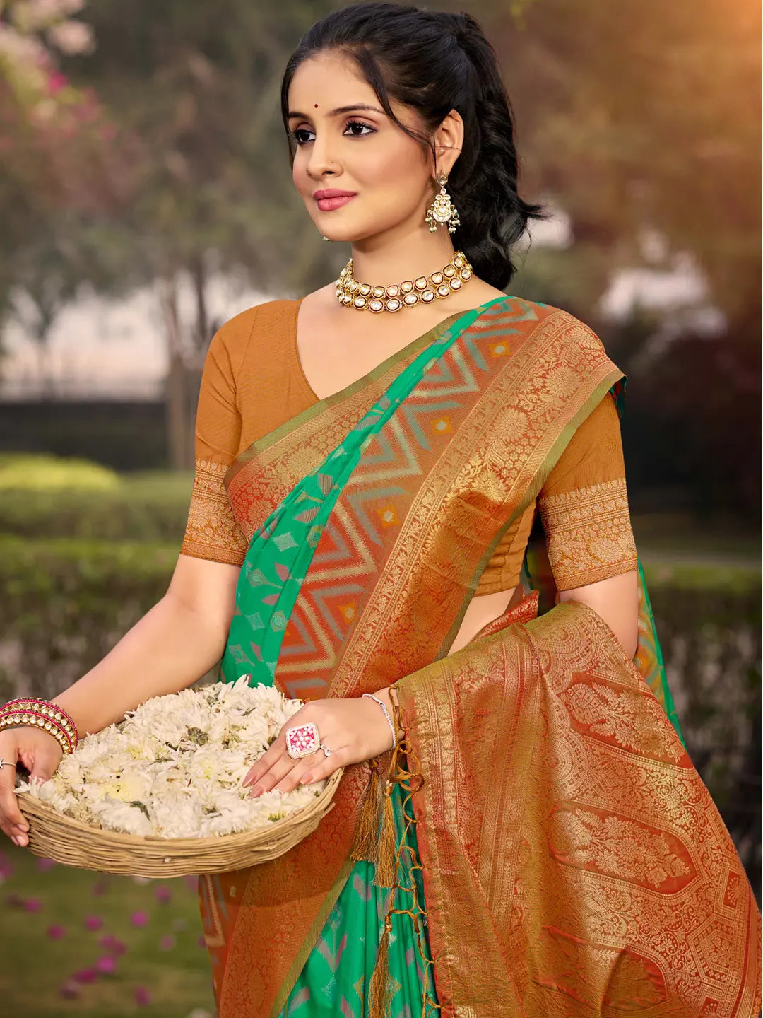 Sea Green Silk Saree