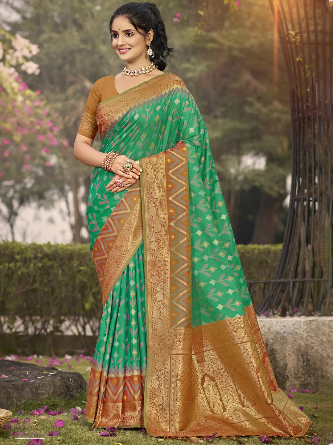 Sea Green Silk Saree