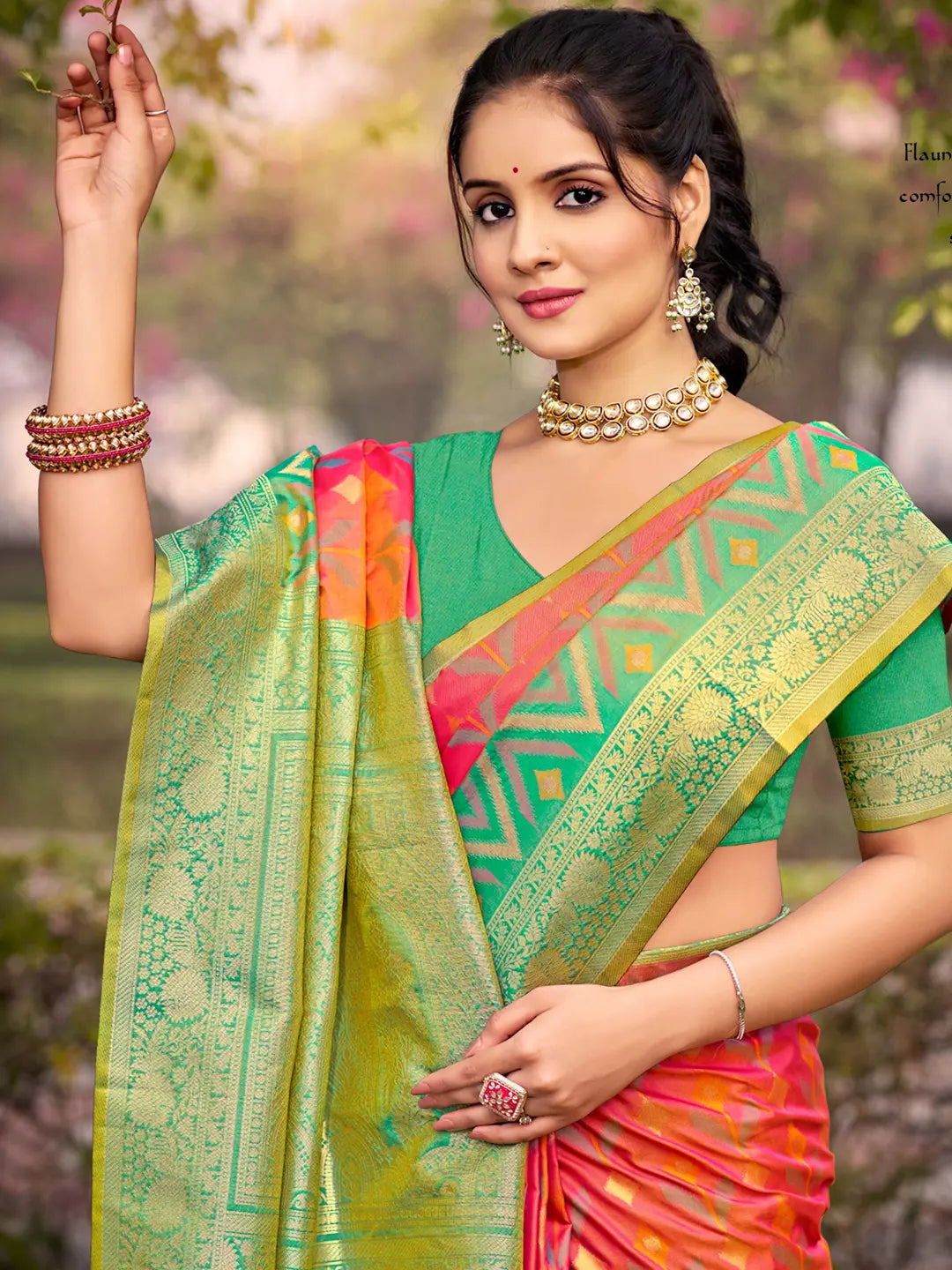 Peach Silk Saree