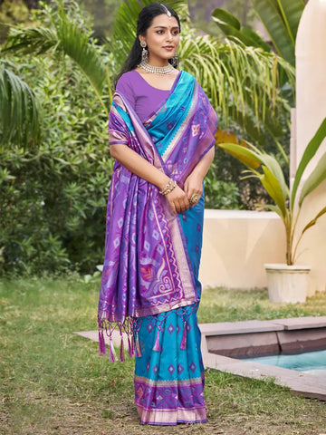 Sky Blue Silk Saree