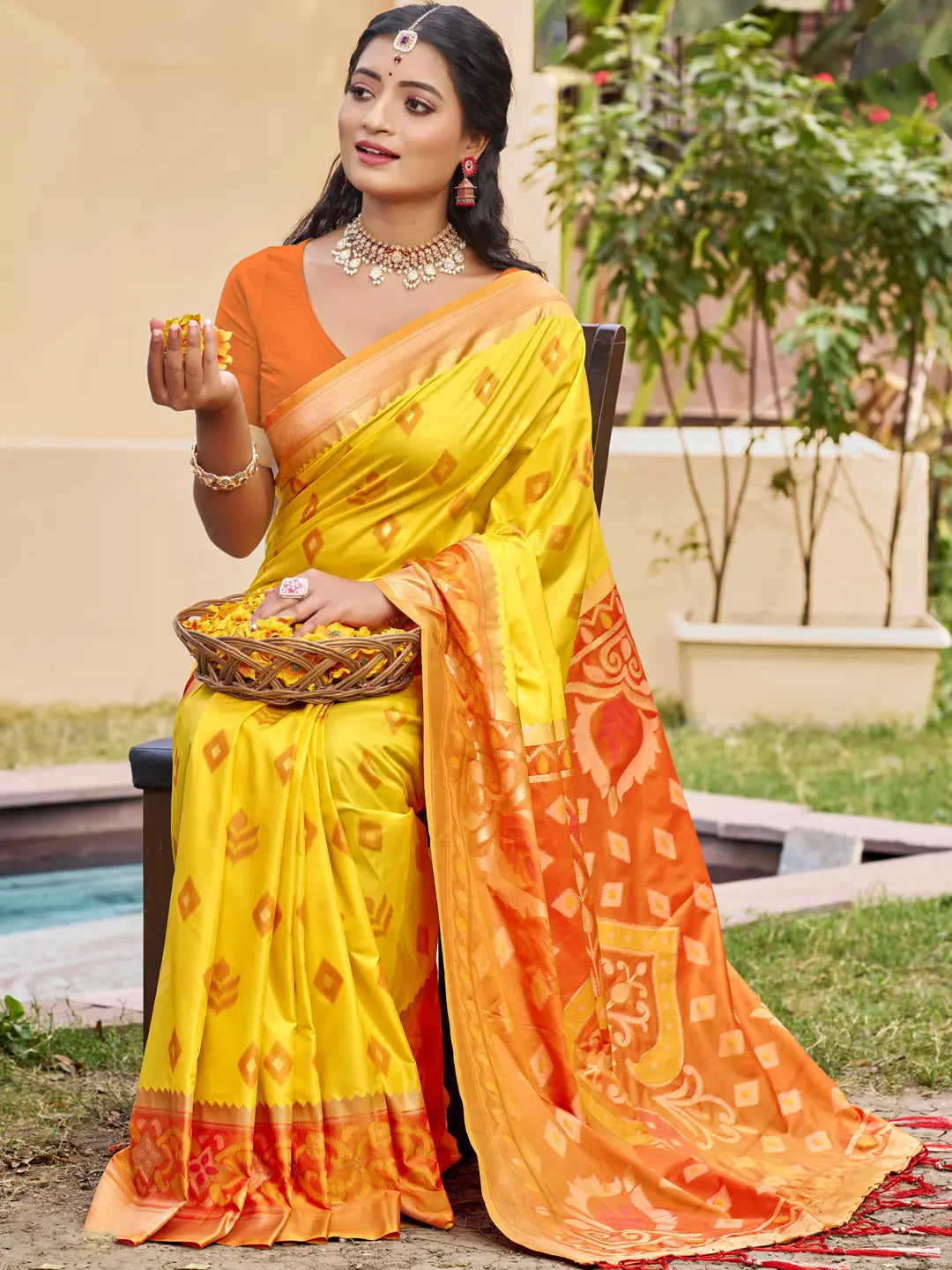 Yellow Silk Saree