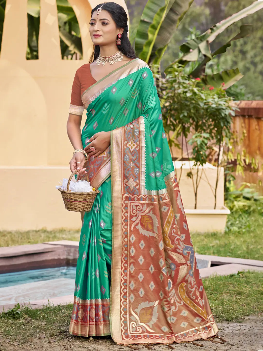 Sea Green Silk Saree