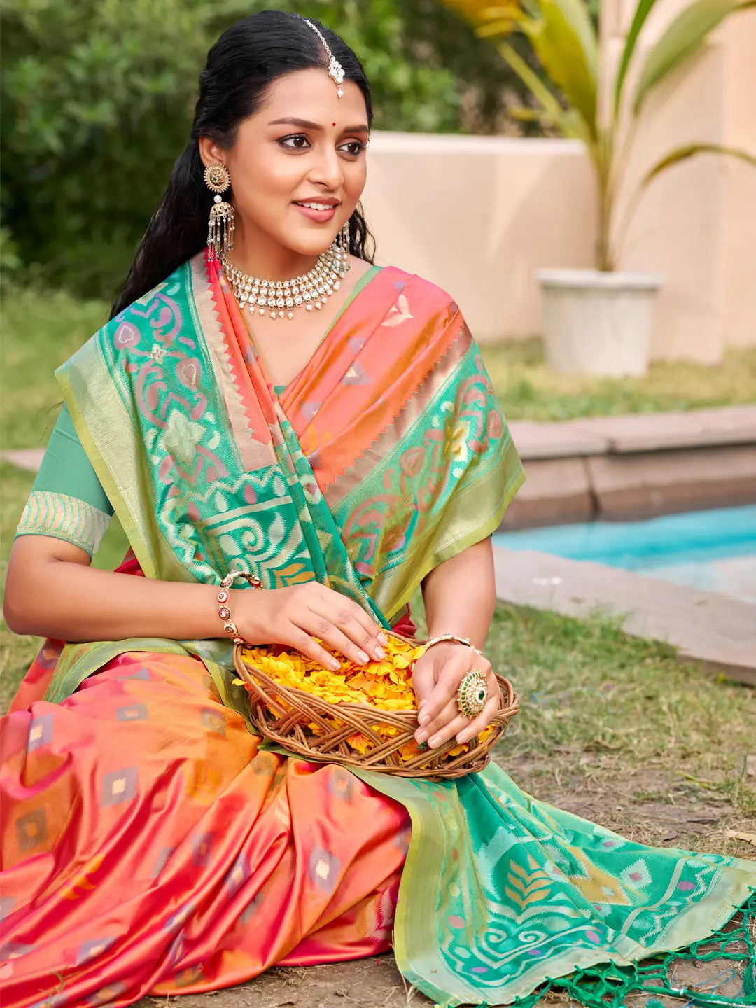 Peach Silk Saree